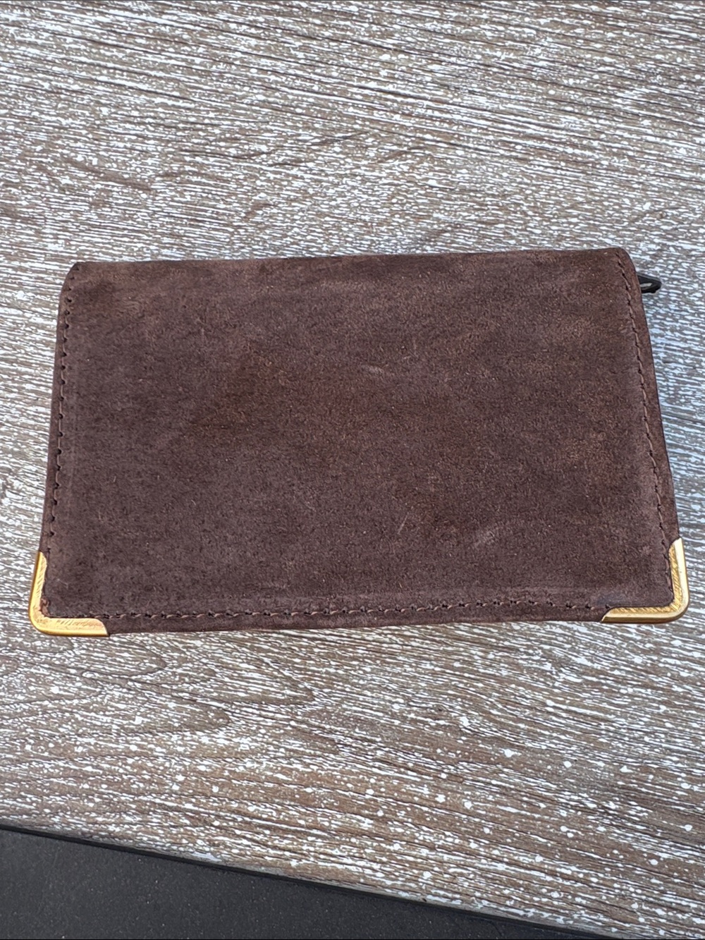 Brown Suede Card/ photo  Holder